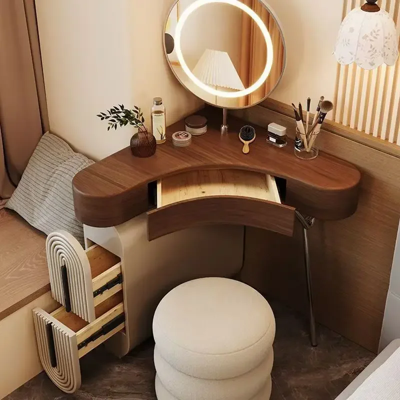 solid corner dressing table integrated locker dressing table space saving triangle dressing table bedroom hotel