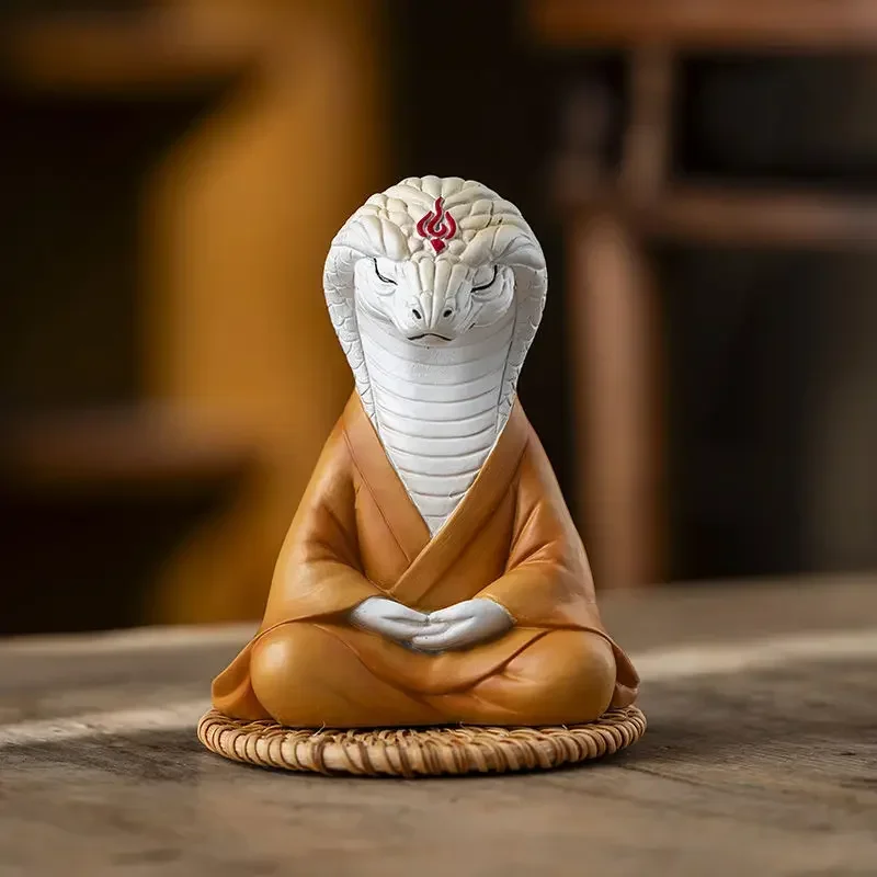 زخرفة ثعبان على الطراز القديم ، سطح مكتب بيثون الجنية ، راتنج الحظ ، زخرفة التميمة #1