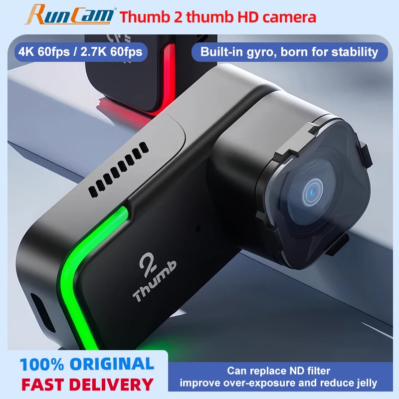 

RunCam Thumb 2 high-definition camera model airplane FPV with built-in gyroscope 4K 60fps Lightweight and exquisite flying free