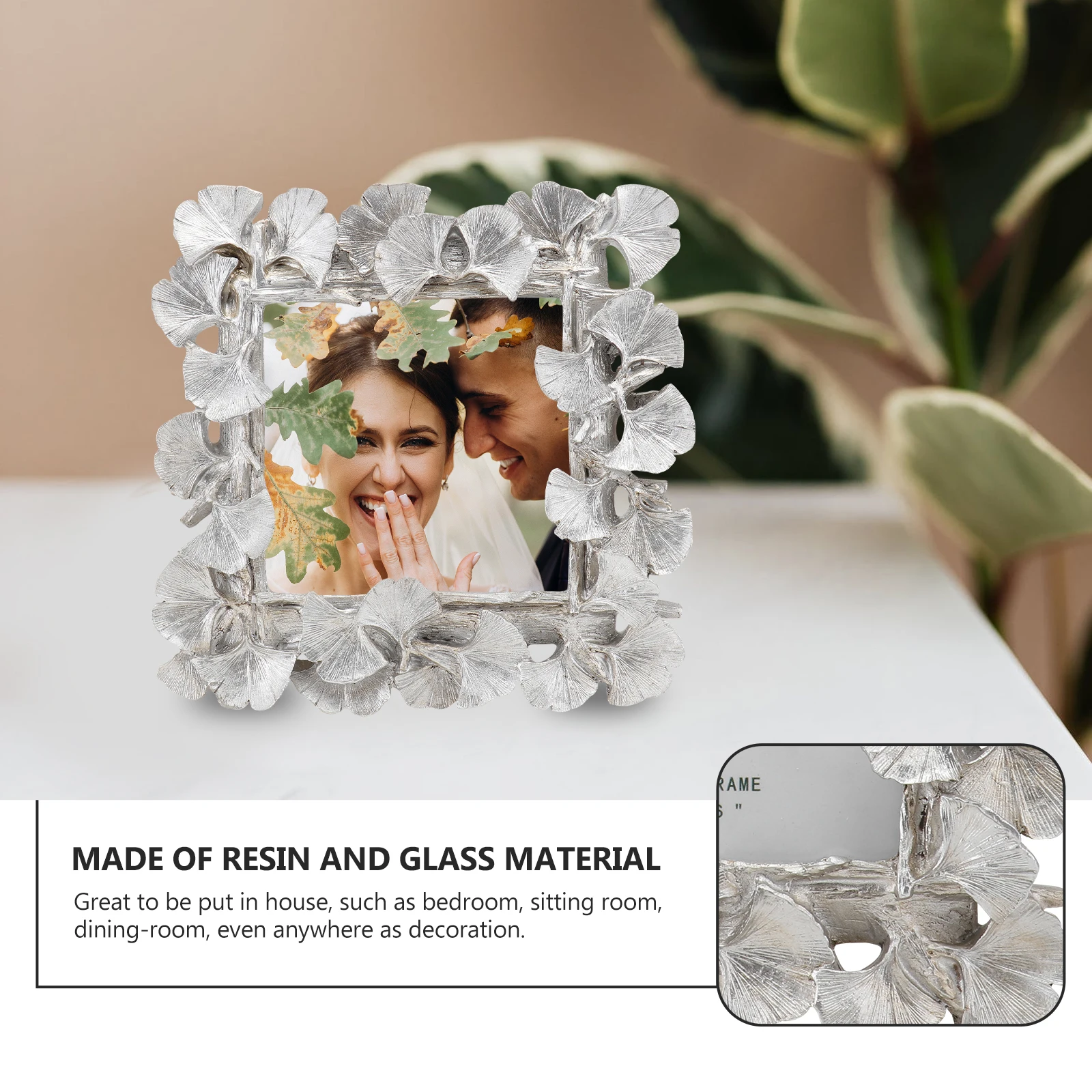 

4Inch European Style Hanging Photo Desktop Resin Glass Craft Picture Frame Decorative Frame For Bedroom Home Wall