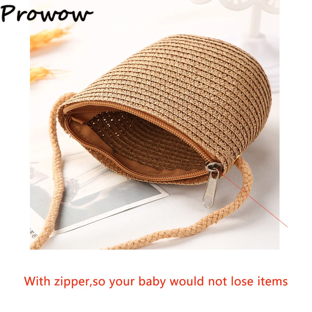 2024 Girls Straw Hat Summer Children Sun Hat Flower Holiday Beach Cap With Kids Bag Street Outdoor Wide Cap For 3-10Y