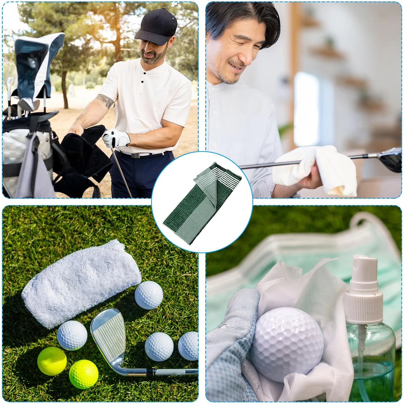 1Pc Large Golfer Caddy Towel 22x44inch Soft Cotton Camping Towels for Golf Bags Ball Clubs Courses Super Absorbent Easy To Clean