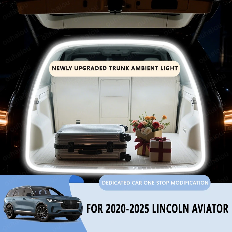 

Для 2020-2025 LINCOLN Aviator модификационный светильник багажника Атмосферные фонари Белый теплый белый Задний багажник Светодиодная панель