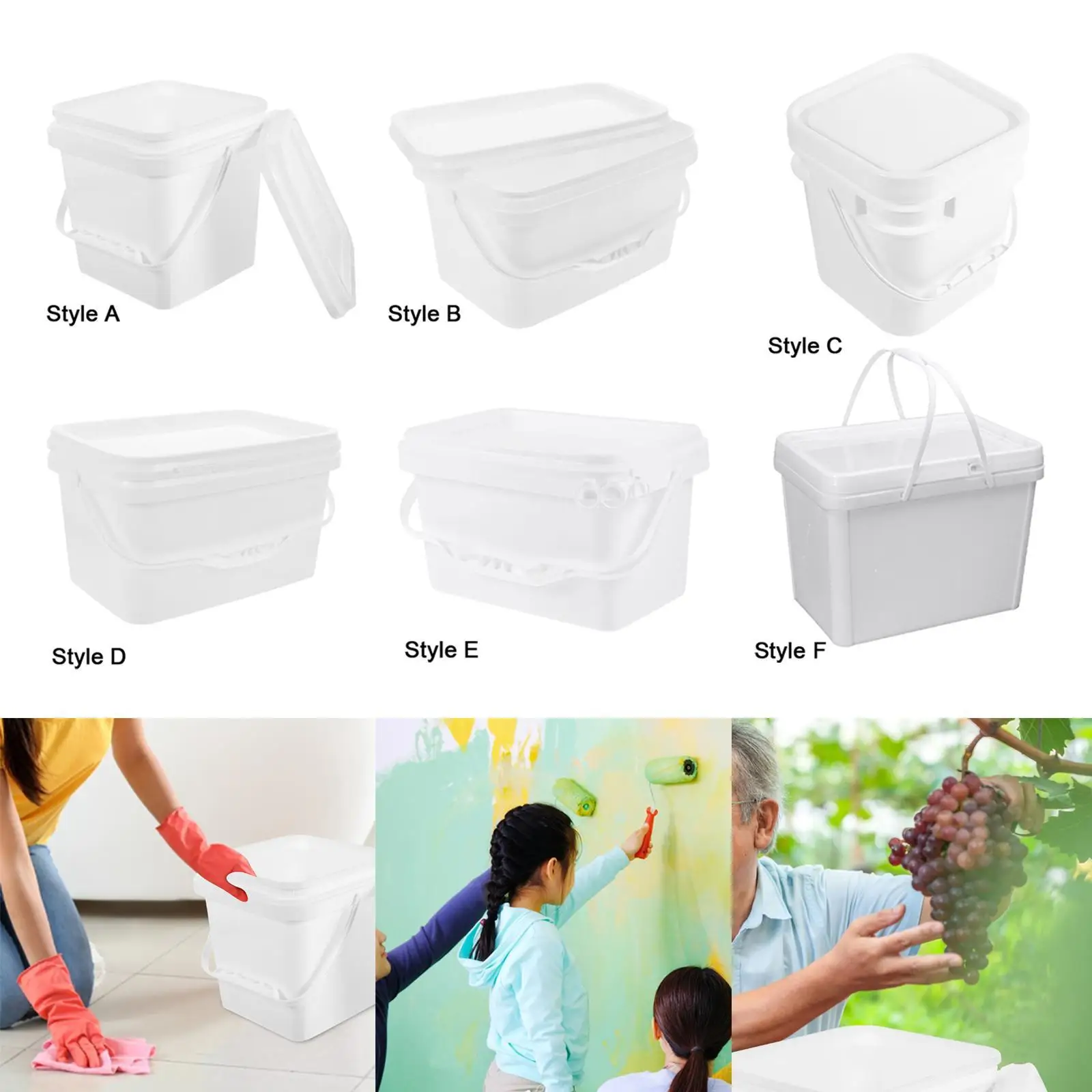 Paint Pail Sturdy with Lid Handy Paint Bucket for Coating Projects Repairs