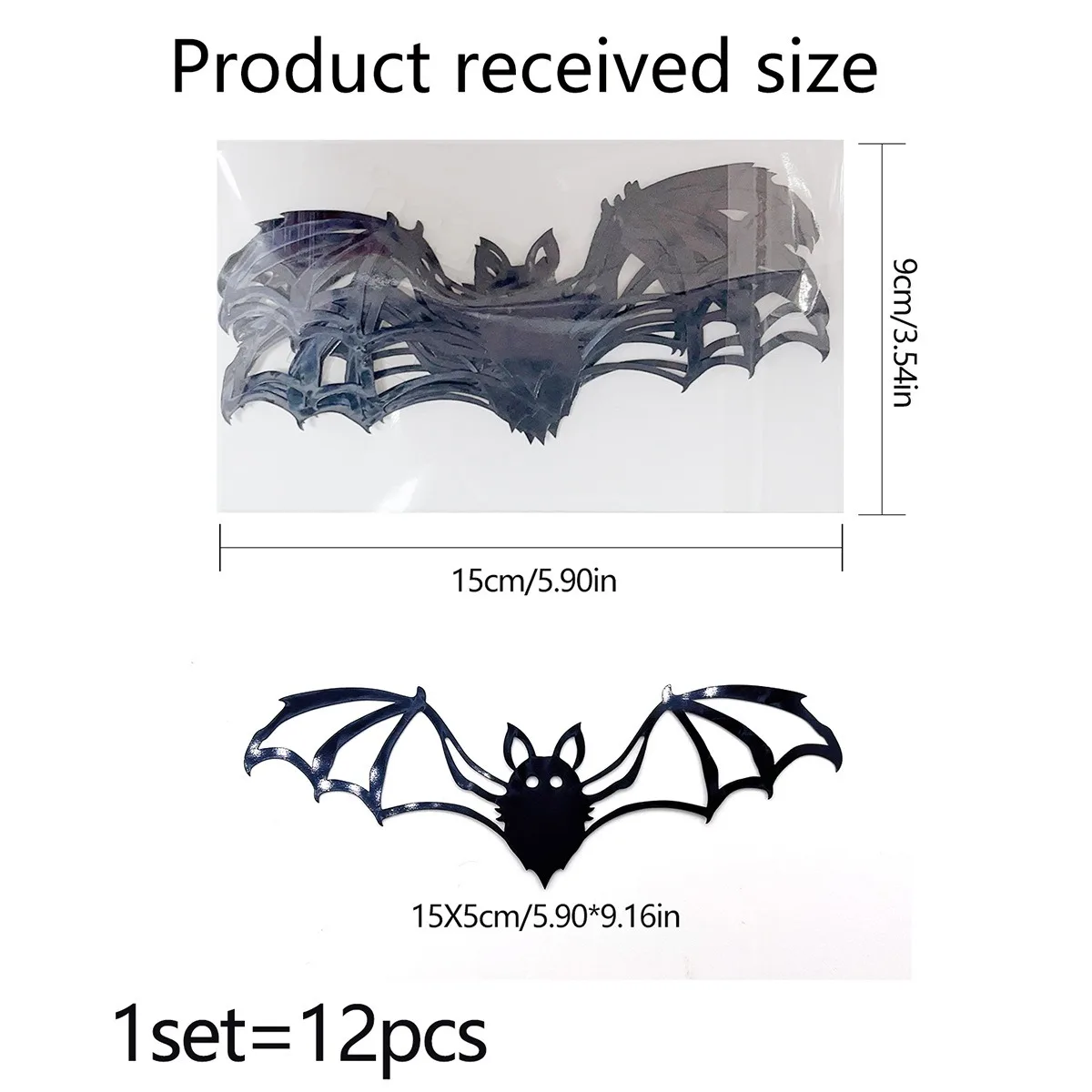 Creative 3D Bat Wall Stickers Halloween Decorative Wall Stickers Happy Halloween Party Supplies Background Wall Decoration