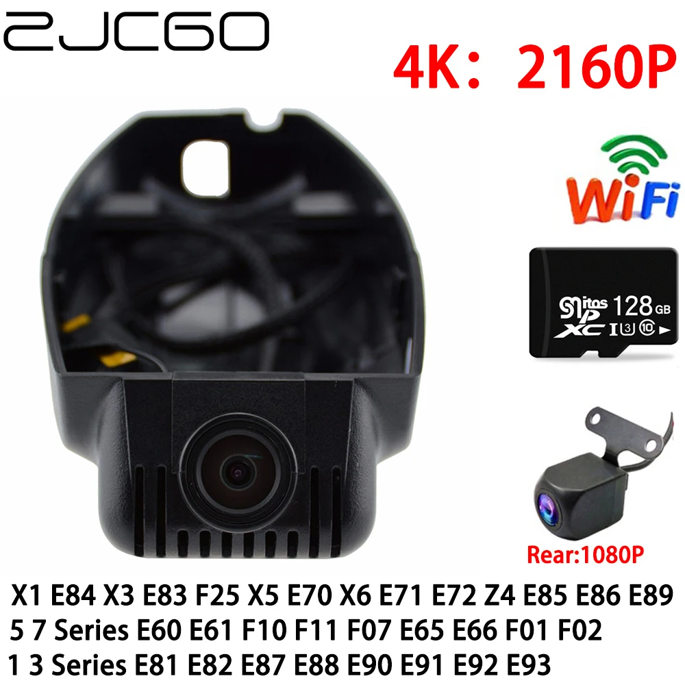 ZJCGO 4K Car DVR Dash Cam Wifi Front Rear Camera 2 Lens 24h Parking Monitor for BMW 1 3 Series E81 E82 E87 E88 E90 E91 E92 E93