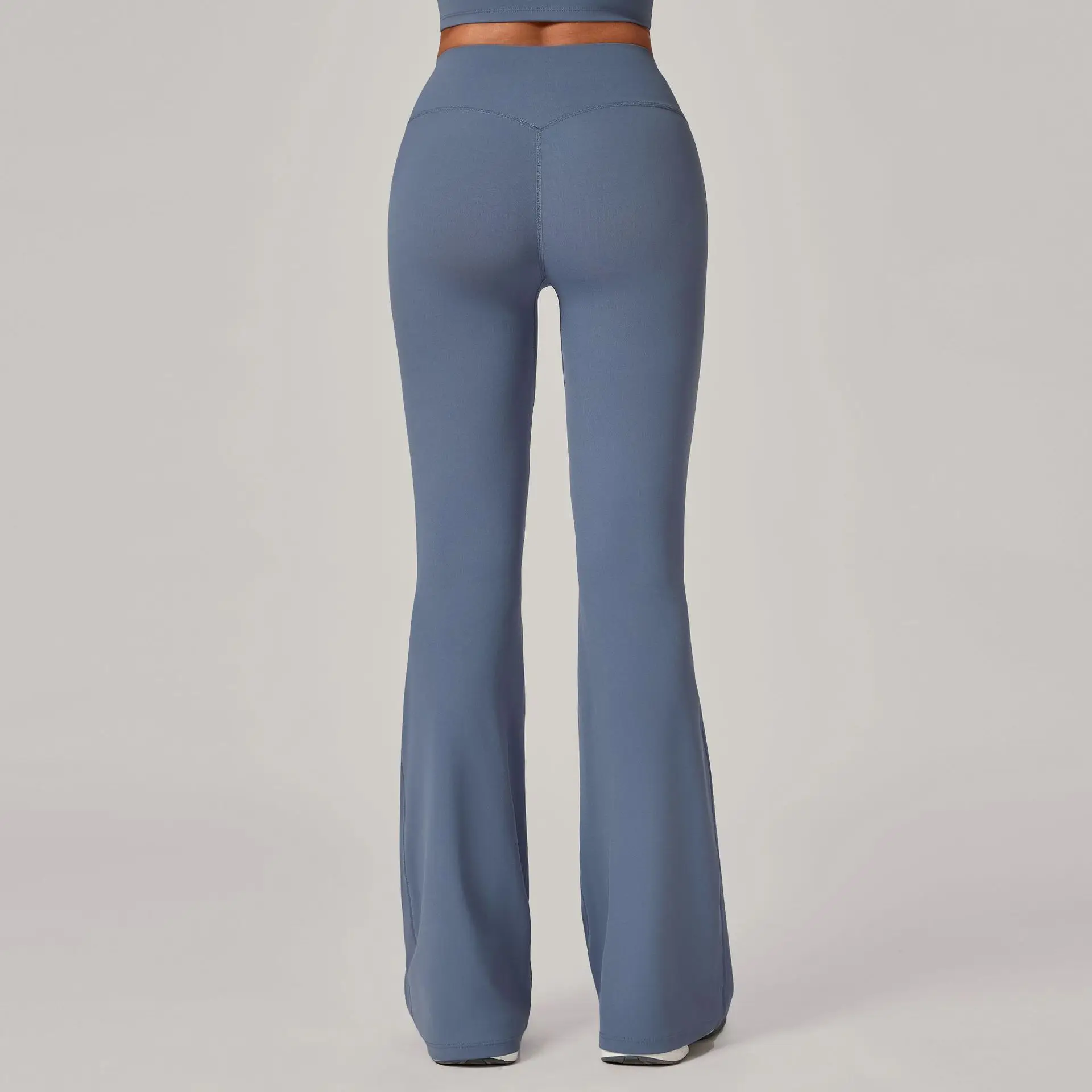 Pantalones de Yoga Acampanados, Leggings de Gimnasio para Mujer, Ropa Deportiva 2026, Ropa Deportiva Activa, Leggings para Mujer, Azul Marino, Beige