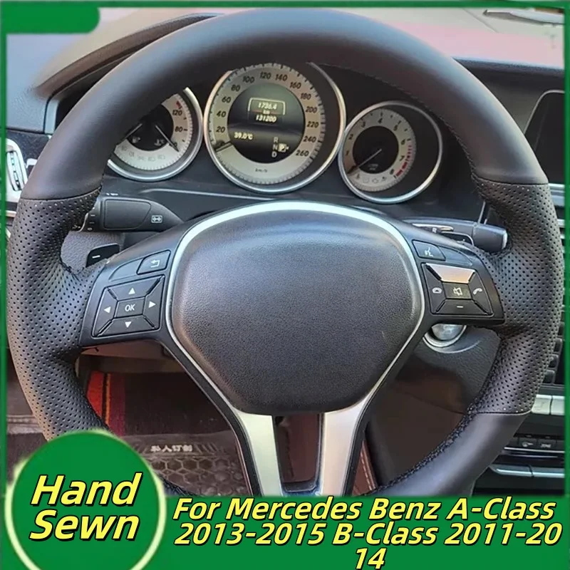 

Car Steering Wheel Cover Hand-Sewn Microfiber Leather For Mercedes Benz A-Class 2013-2015 B-Class 2011-2014 Interior Accessories