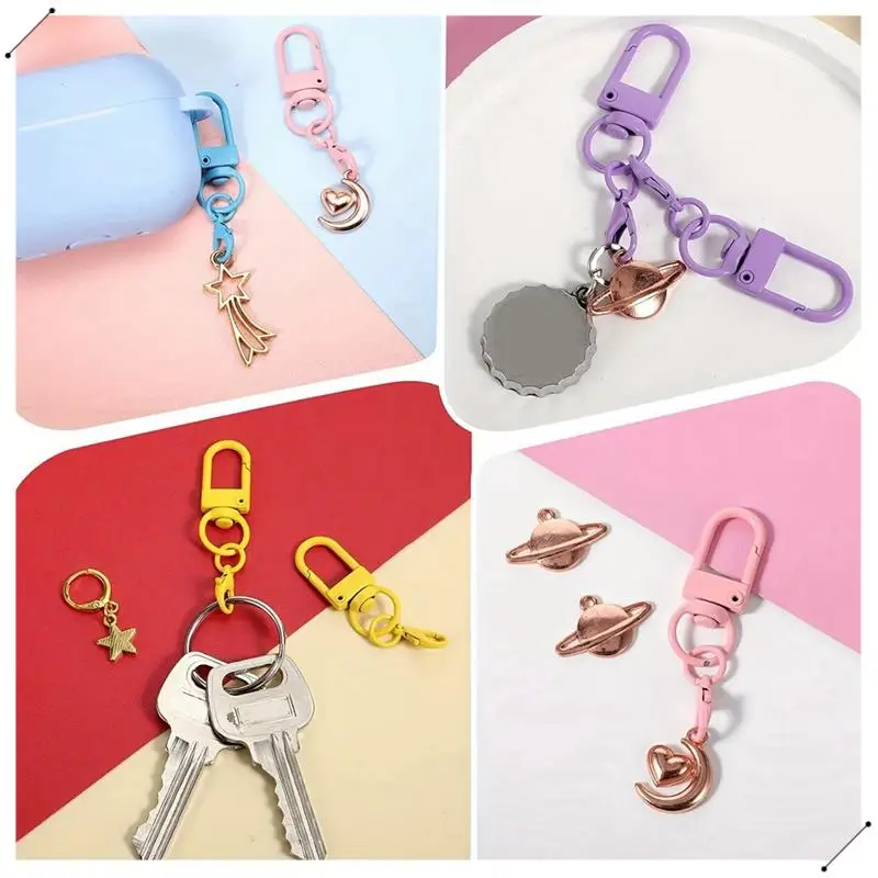 20PC Colorful Lobster Clasp Hooks Keychain With Lobster Matel Clasps For DIY Jewelry Making Dog Buckle Neckalce