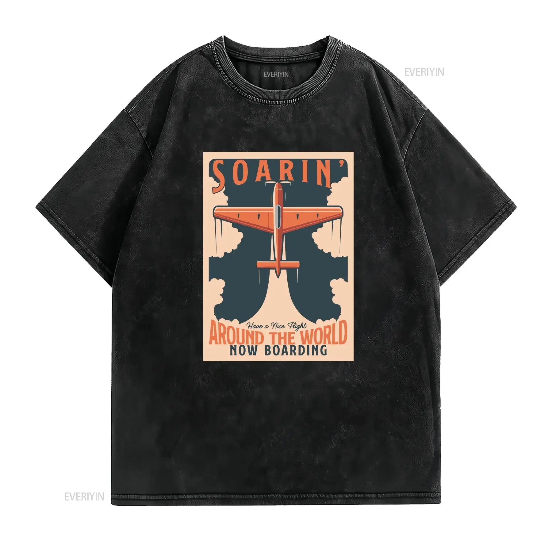 Soarin Around the World Have a Nice Flight Adult  Jersey T Shirt AT505 vintage Washed Slightly streetwear Stylish Stretched