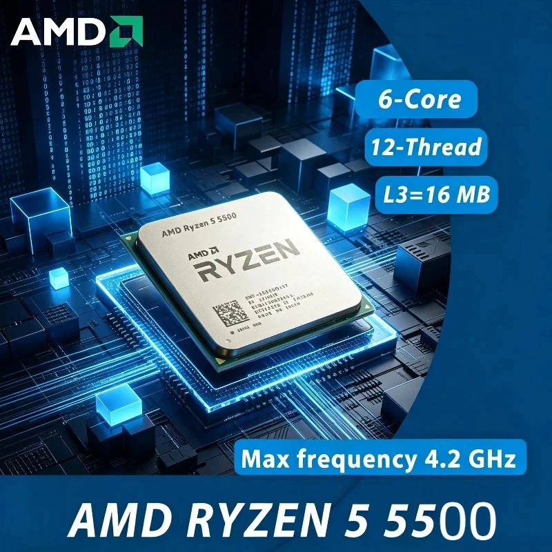 Desktop PC Upgrade CPU Ryzen 5 5500 R5 5500 New AM4 Socket Processor 6C12T 3.6GHz 7nm 16MB Large Cache Without Retail Cooler