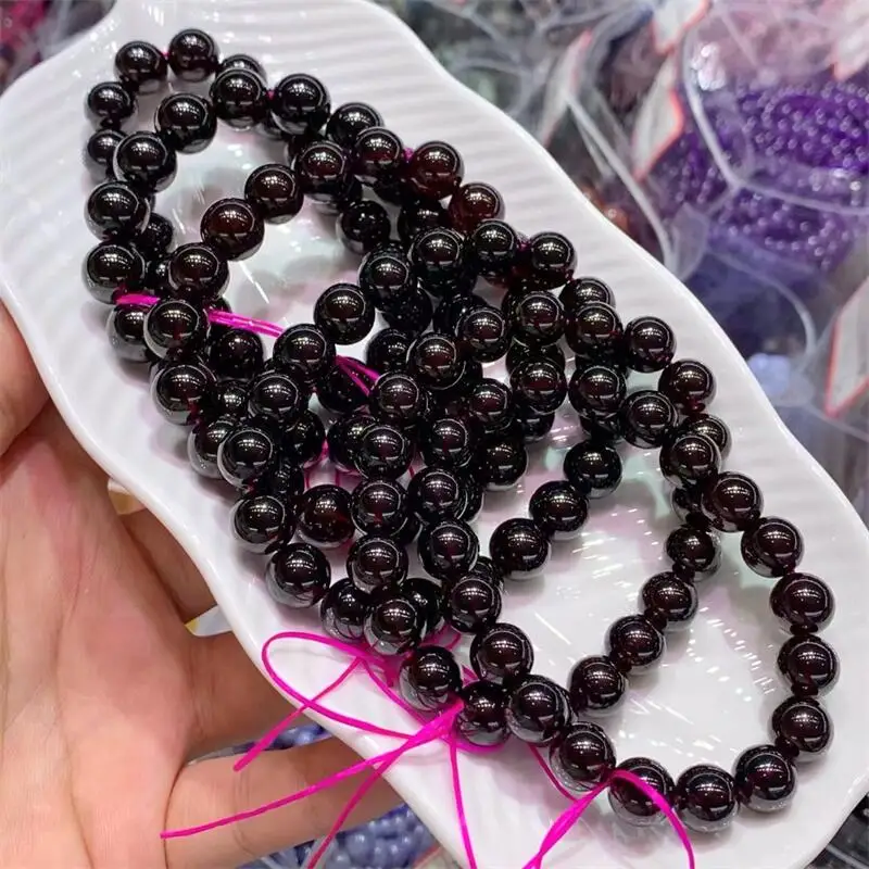 12MM Natural Garnet Bracelet Fashion Delicacy Gemstone Jewelry Christmas Birthday Gift For Women 1PCS