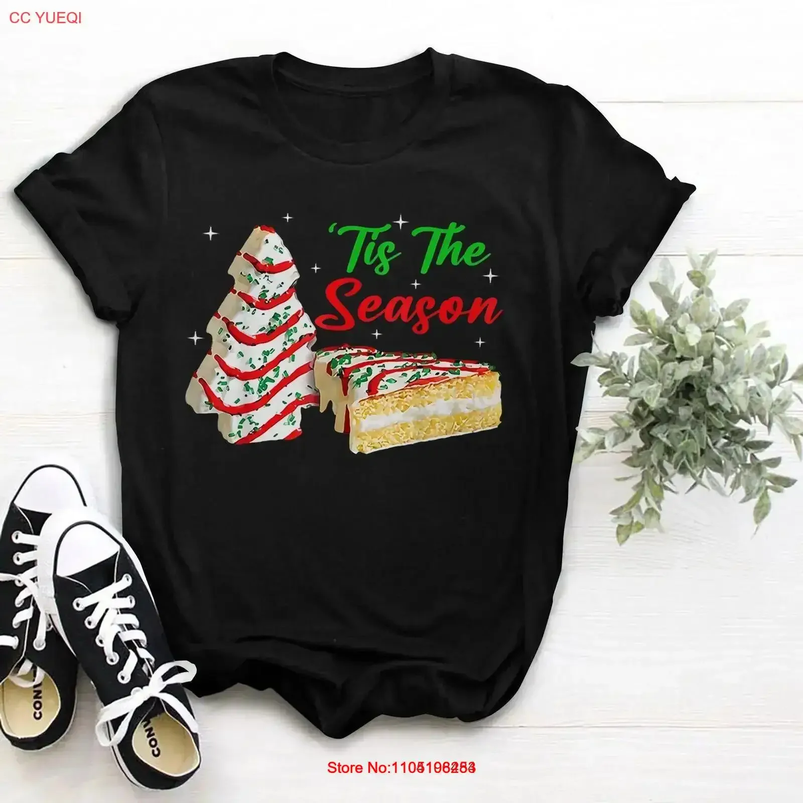 Divertido Tis la temporada árbol de Navidad pasteles Debbie camiseta vintage lavado transpirable ligeramente streetwear suave cómodo