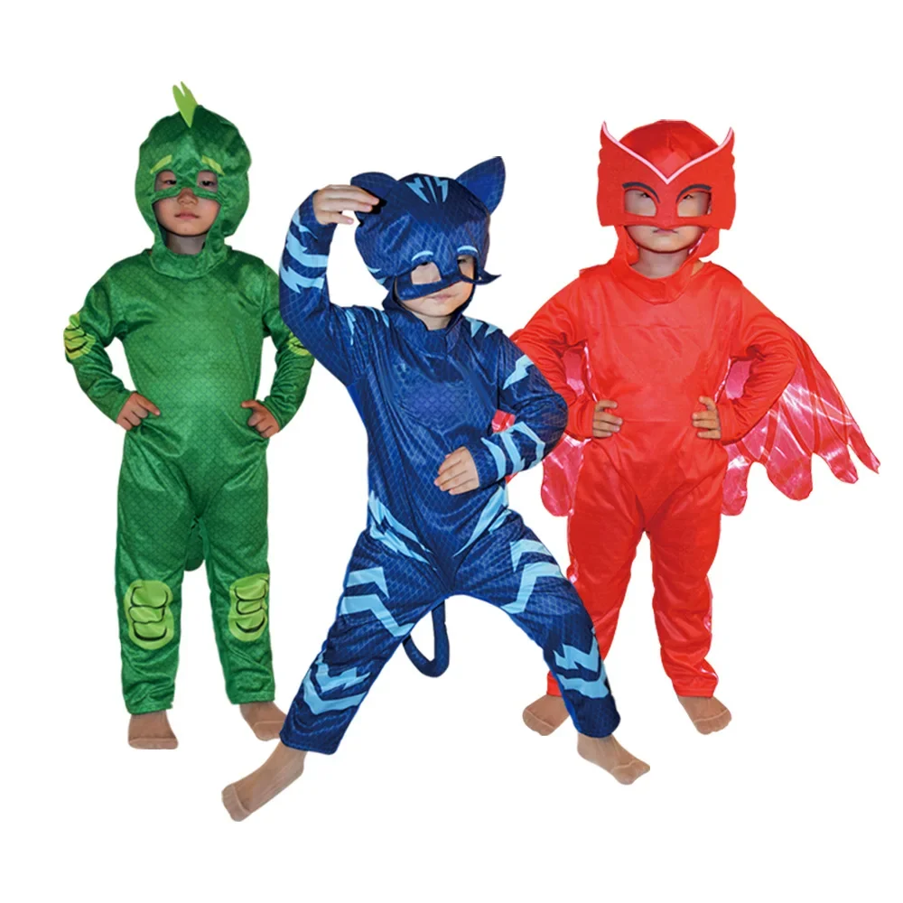 Halloween masked man pajamas little hero children performance costume cat boy cosplay kids clothes