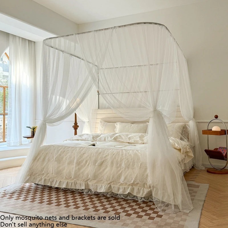 Stainless Steel Bracket Mosquito Nets Scalable Portable Bed Canopy Adjustable Mosquito Net for Bed Modern Luxury Home Furnishing