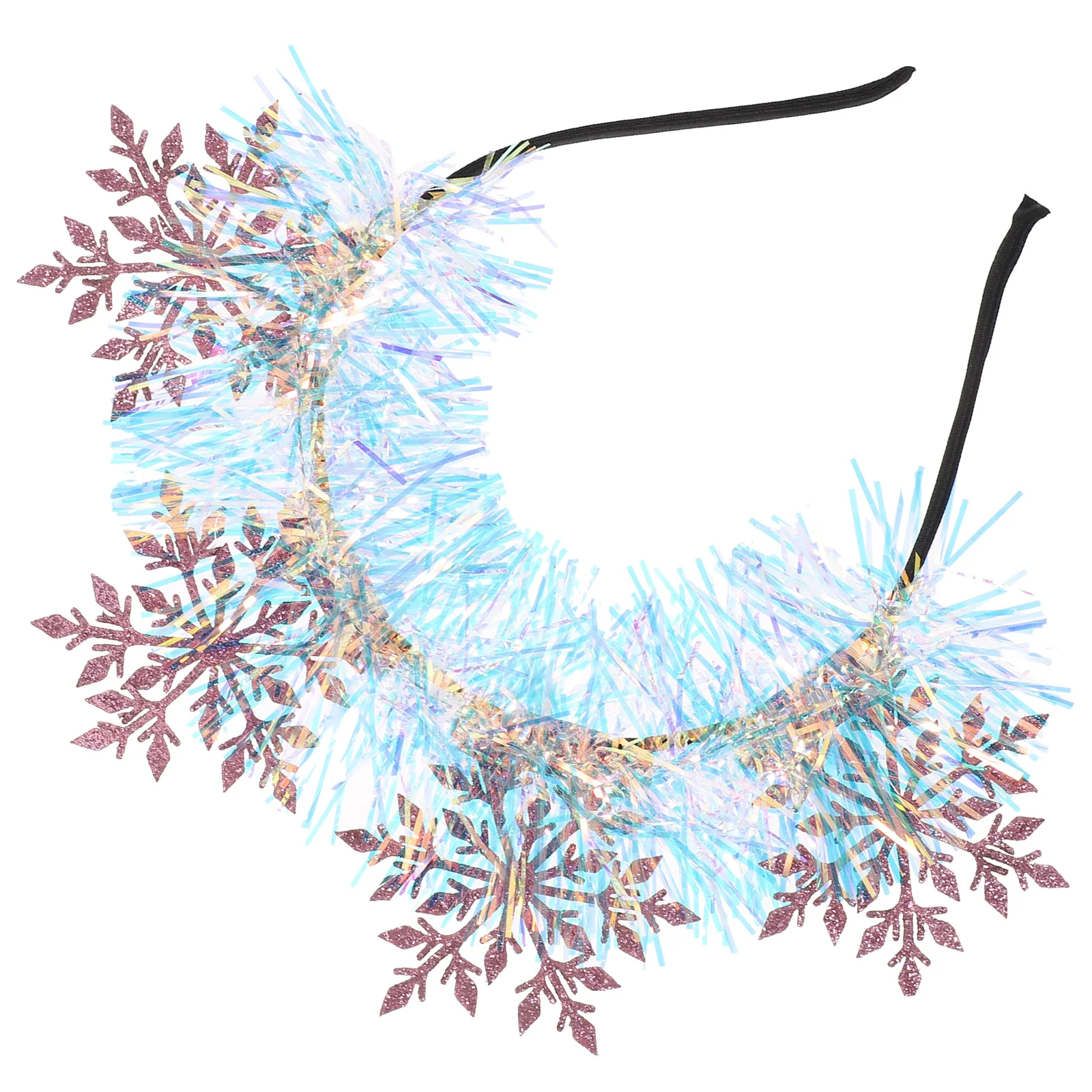 Gorros de Navidad Diadema navideña Copo de nieve Diademas plateadas Aro para el pelo para mujer Tela de fieltro