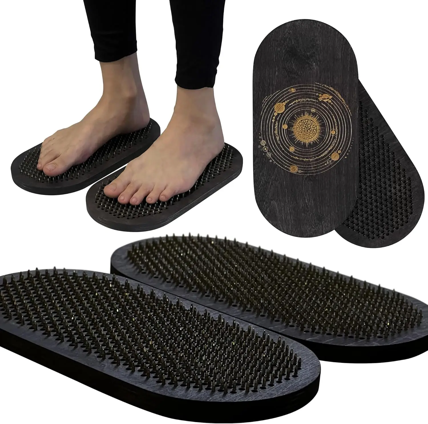 

Доска Садху деревянная с гвоздями для акупрессуры и глубокого массажа тканей, расстояние между гвоздями 0,31 дюйма, для начинающих в йоге и медитации