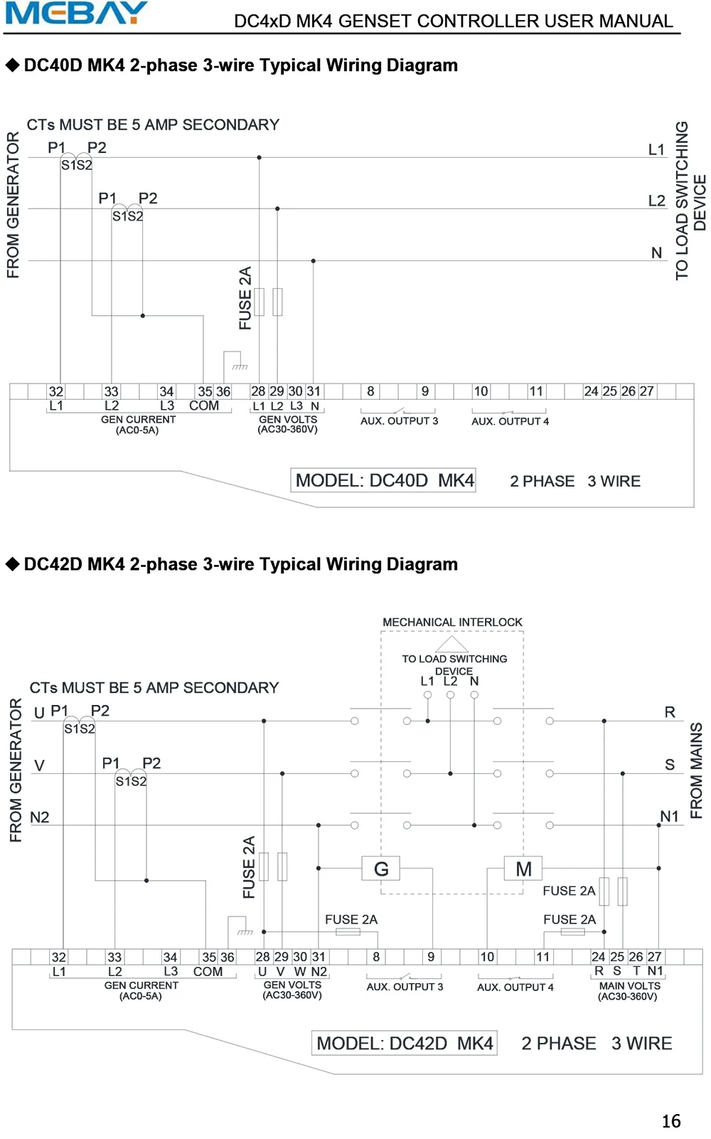 MeBay DC40D/42D MK3 Generatorsteuerung für Diesel-Aggregat Start-Stopp-Parameter Überwachung Aggregat-Teile – Detail 30