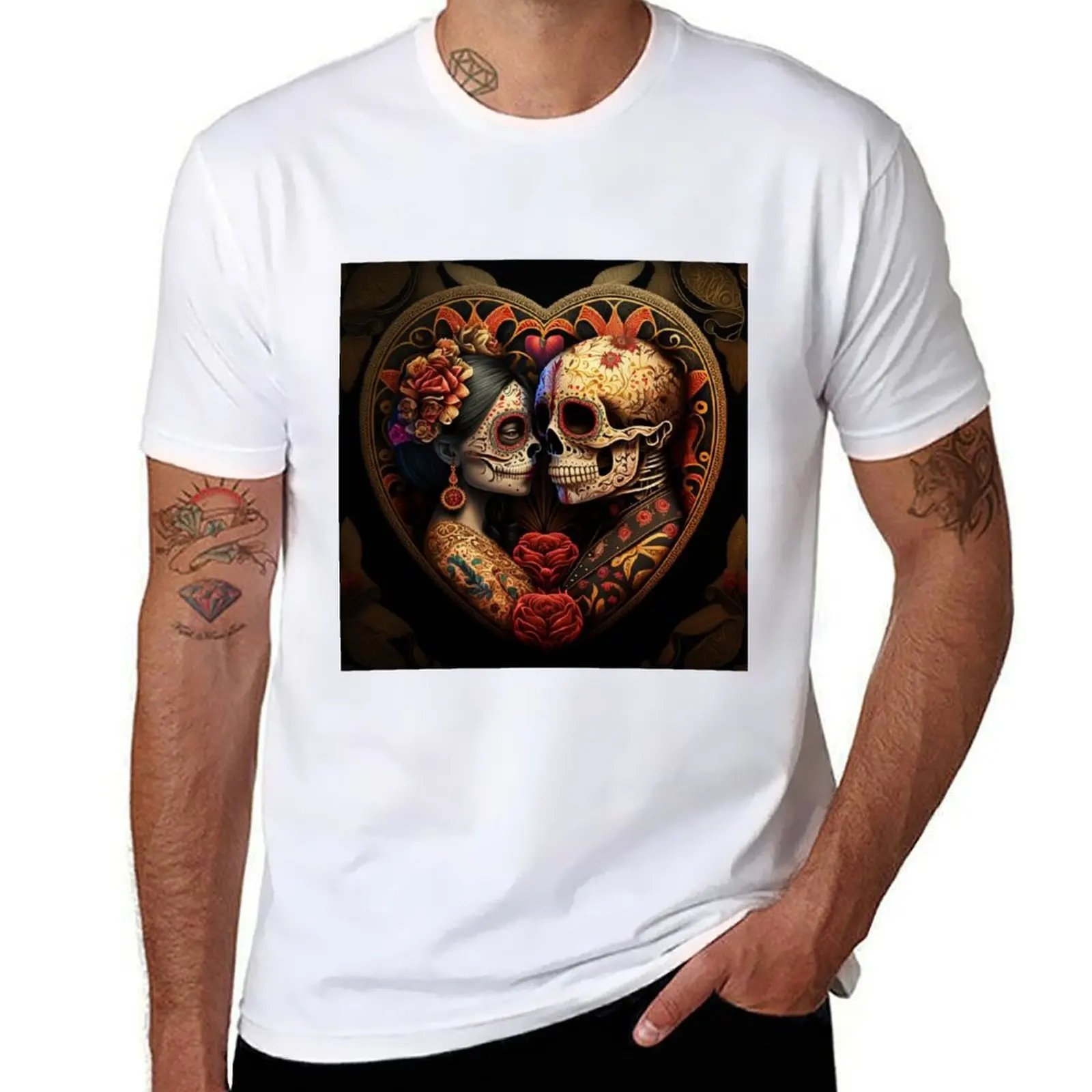 

Valentine's Day of the Dead #3 T-Shirt graphic t shirt vintage funny costumes t shirt men