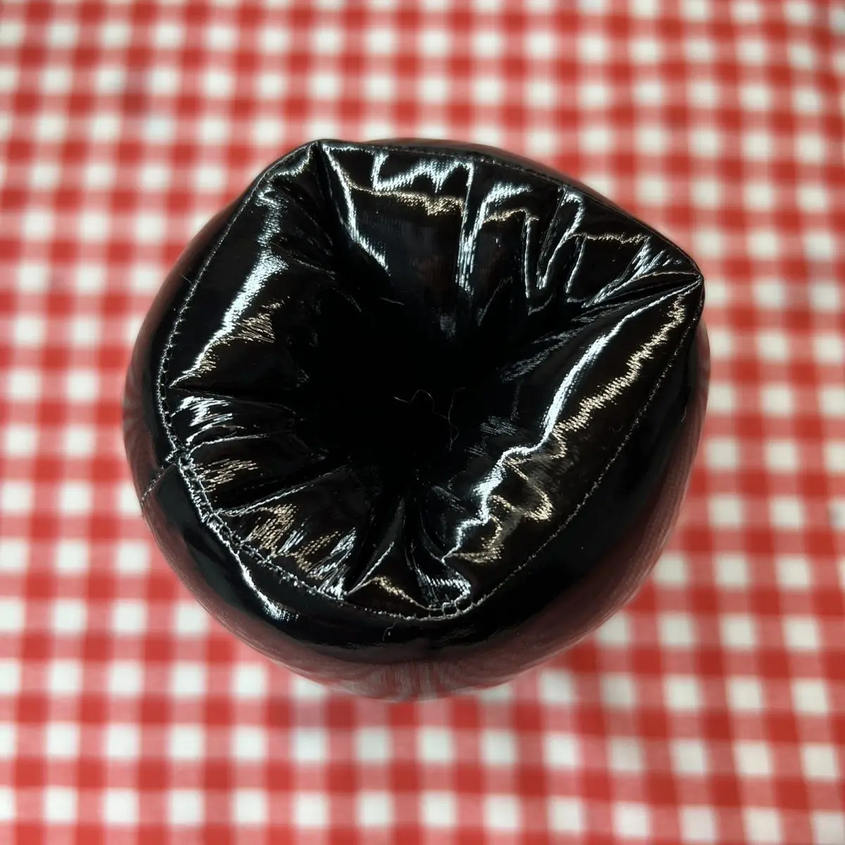 Manga de Massagem Masculina Artesanal em Algodão e Couro PU, Modelo Pocket Pussy, Cor Preto Piano