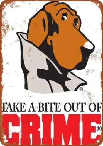 Cool 80S Mcgruff The Crime Dog Take A Bite Out Of Crime Retro Poster Metal 8x12 1pc sign
