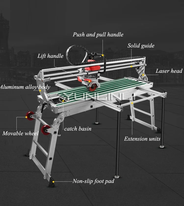 Tile Cutter Automatic Multifunction Electric Tile Cutting Machine 45 Degree Infrared Tile Chamfered Edge Grinding 9011