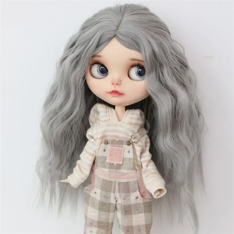 Peluca de muñeca BJD adecuada para QBABY AMYDOLL, tamaño Blythe, accesorios para muñecas, cabello de seda de temperatura, rollo de fideos instantáneos