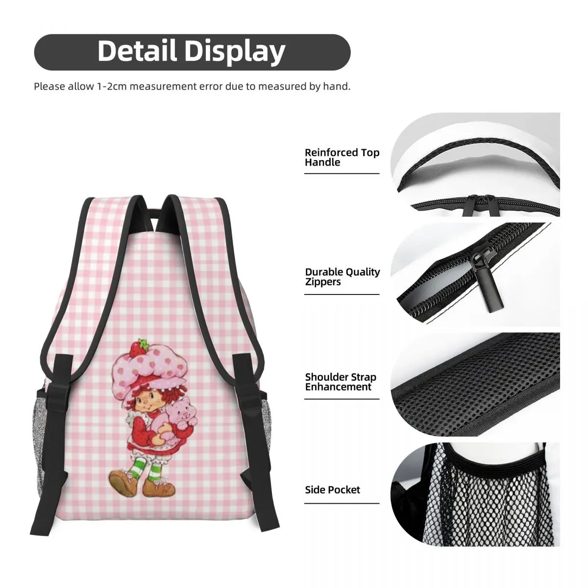 Like-Strawberry-Shortcake Printed Lightweight Casual Schoolbag For School, Outdoor, Shopping, Office