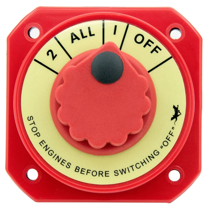 Marine Battery Switches Switch Selector With Alternator Field Disconnect,1-2-Off-All