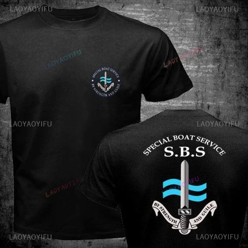 New SBS Special Boat Service United Kingdom Special Forces Army Sas Printing T-shirt Mens Harajuku100% Cotton Casual Tees Shirt