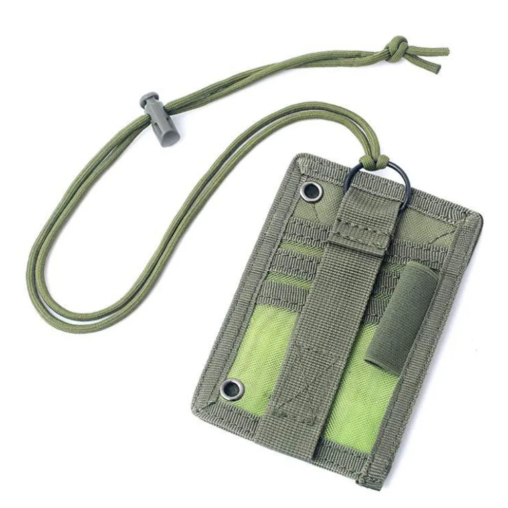 Nylon Lanyard Card Holder Water Resistant With Pen Slot Hook Loop Patch Holder Portable Tour Guide Badge Holder Travel Use