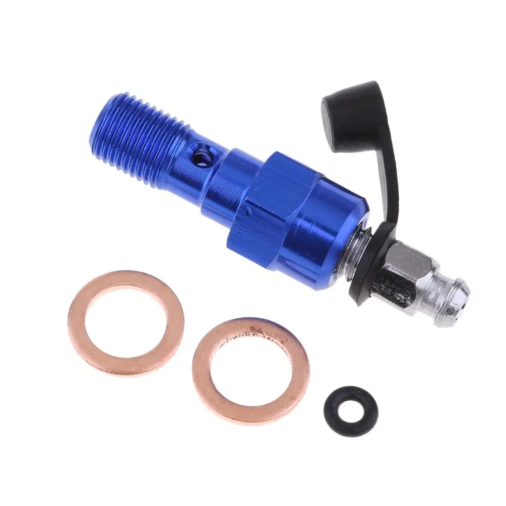Universal M10 Single Banjo Bolt Bleed Screw Aluminum Alloy Brake Line Fitting Replacement for Yamaha Sportbike