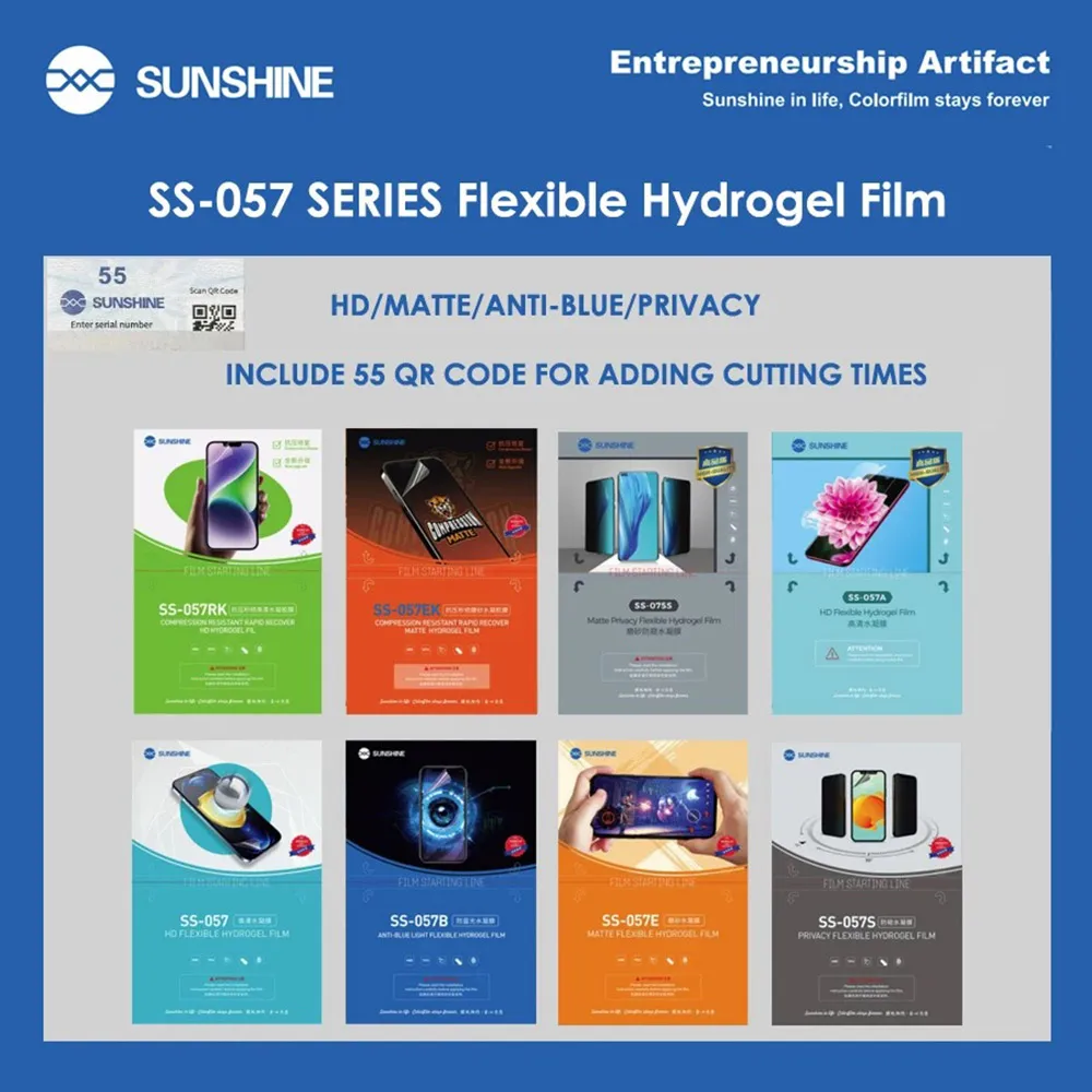 Sunshine Flexible Hydrogel Film SS-057HE SS-057S SS-057EK SS-057 Screen Protective Films for SS-890C Pro Max Machine Plotter