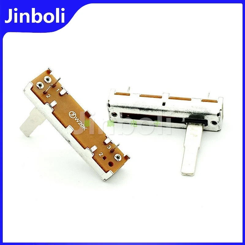 1PCS 35mm W20K With Center Positioning Single Straight Slide Potentiometer Mixer Adjustment Fader Stroke 20mm Handle Length 20mm