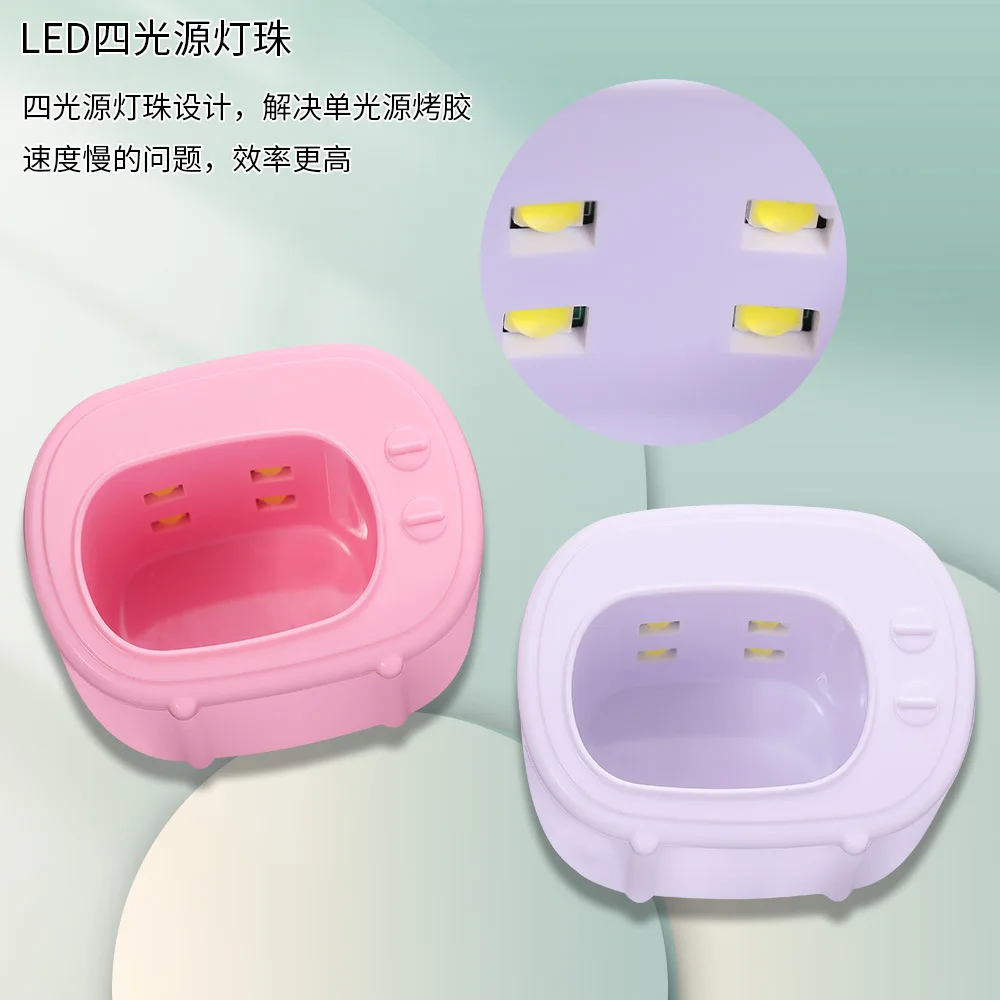 เครื่องเป่าเล็บเจลแบบรวดเร็วขนาดมินิ12W รักษาด้วยแสงยูวีหลอดไฟ LED ตัวเชื่อมต่อ USB แบบเครื่องมืองานศิลปะ