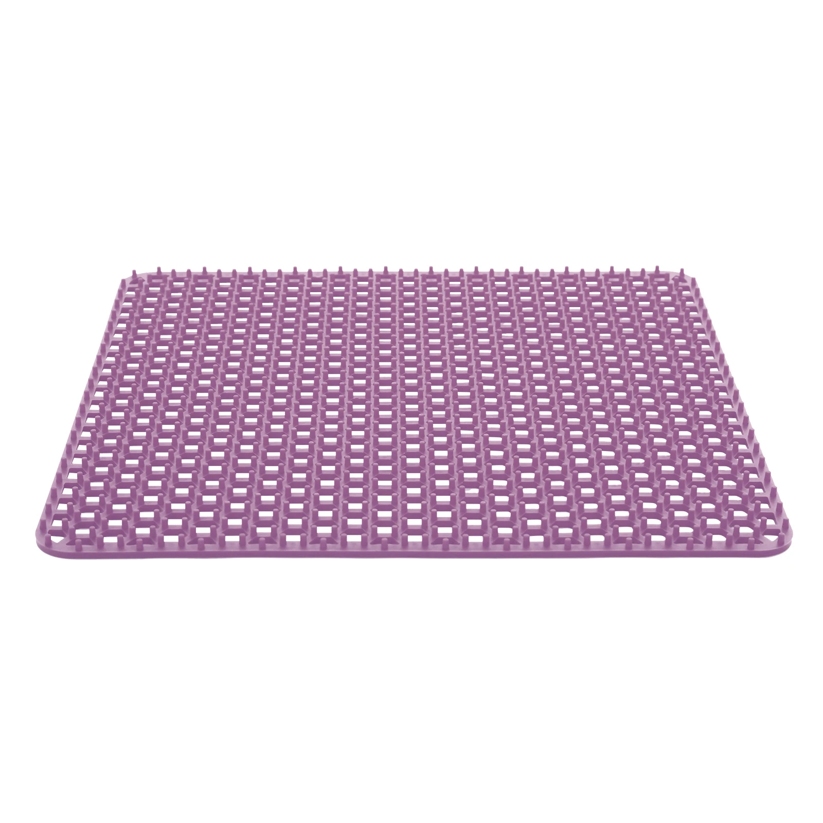 Premium-Silikon-Spülbecken-Schutzmatte 13,6x13,6 Zoll, hitzebeständig bis 220 Grad. ° C Rutschfeste, zuschneidbare Küchen-Abtropfmatte mit Wabenstruktur zum Trocknen auf der Spülbeckenablage (Lila) – Detail 7