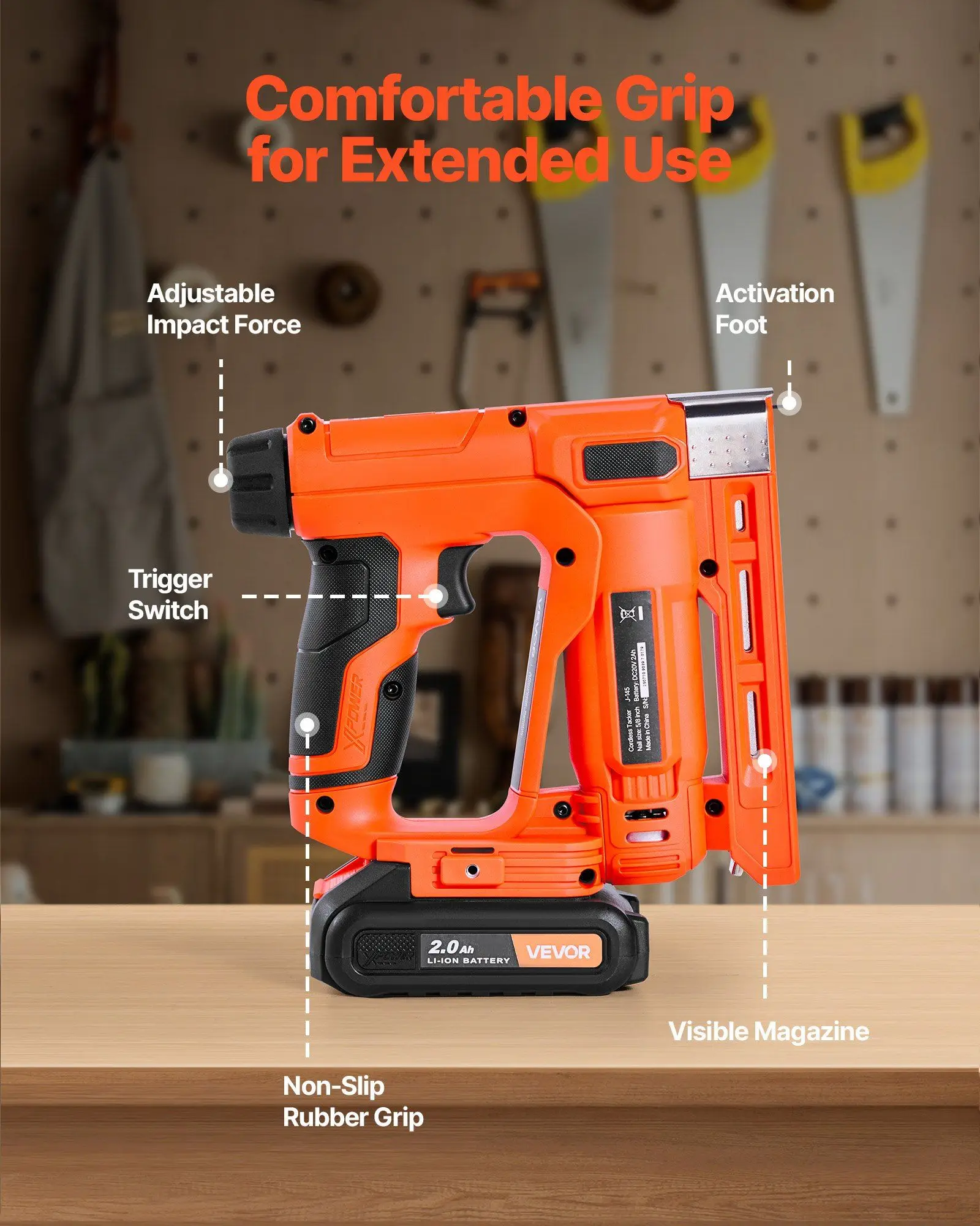 Cloueur Brad sans fil de calibre 18, pistolet à agrafes 2 en 1 avec batterie et chargeur, avec clous/agrafes pour le bricolage du bois