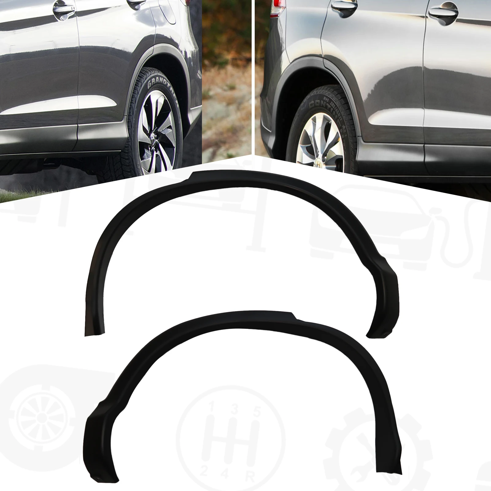 

2Pc Rear Car Wheel Arch Moulding Fender Flares Wheel Arches Trim Textured Black For 2012 2013 2014 2015 2016 Honda CR-V