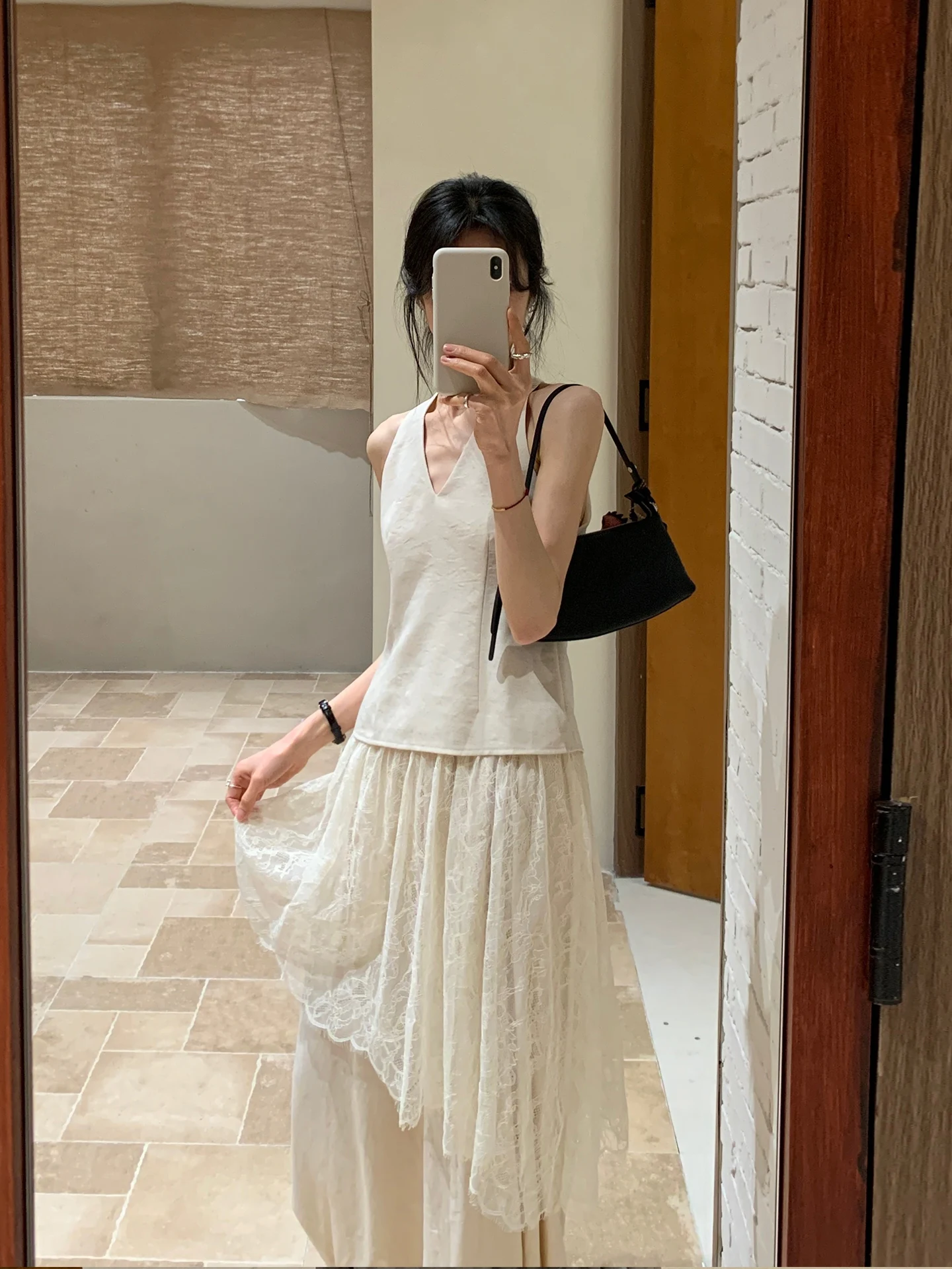 

Женский комплект BRIVIN: асимметричный жилет с кружевными вставками и брюки, повседневный весенний новый стиль, элегантный модный костюм-двойка для отдыха