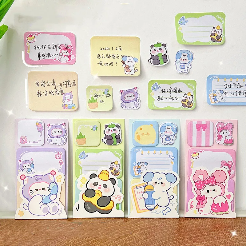 

40 pcs/lot Kawaii Rabbit Cat Panda Memo Pad Sticky Note Cute Dog N Times Stationery Label Notepad Post School Supplies