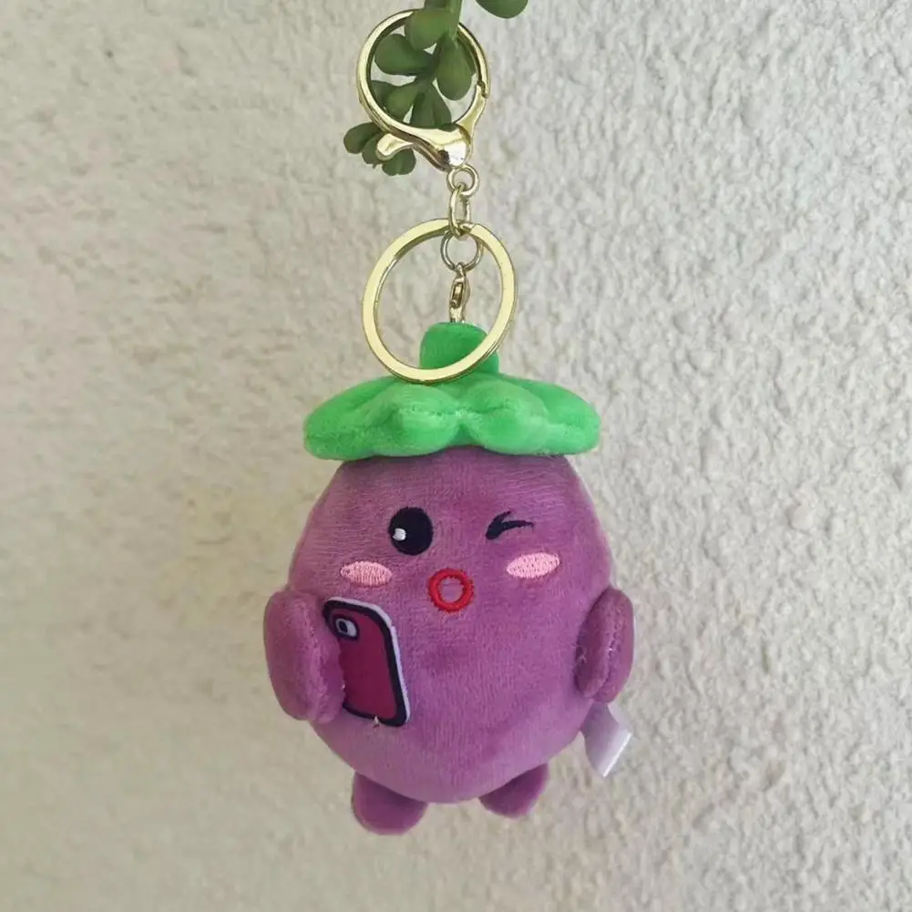 

Плюшевая Подвеска из мягкого хлопка, плюшевая баклажана, брелок, очаровательная игрушка-кукла в виде овощей для рюкзака, подвесная парная игрушка в подарок, баклажан