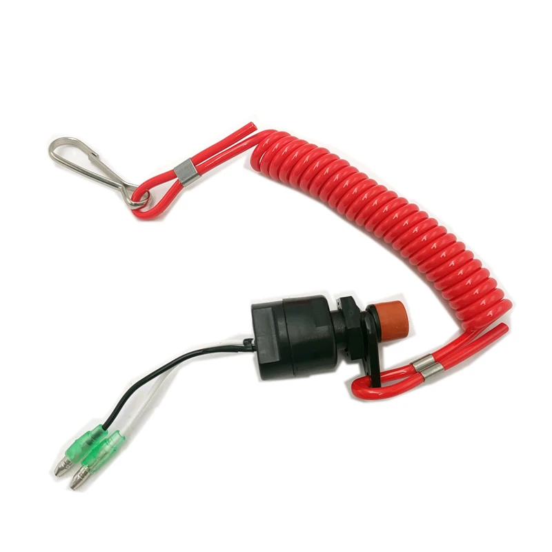 Boat Engine Emergency Safety Stop Switch 65W‑82575‑01 6E9-82575-02 66T-82575-01， Lanyard 682-82556-00 for Yamaha Outboard Motor