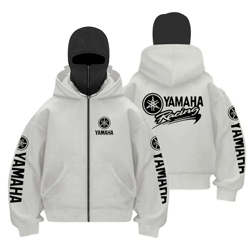 2026 new Yamaha logo double-layer hooded sweatshirt, hooded sweatshirt, zippered warm set, autumn and winter clothing for men an