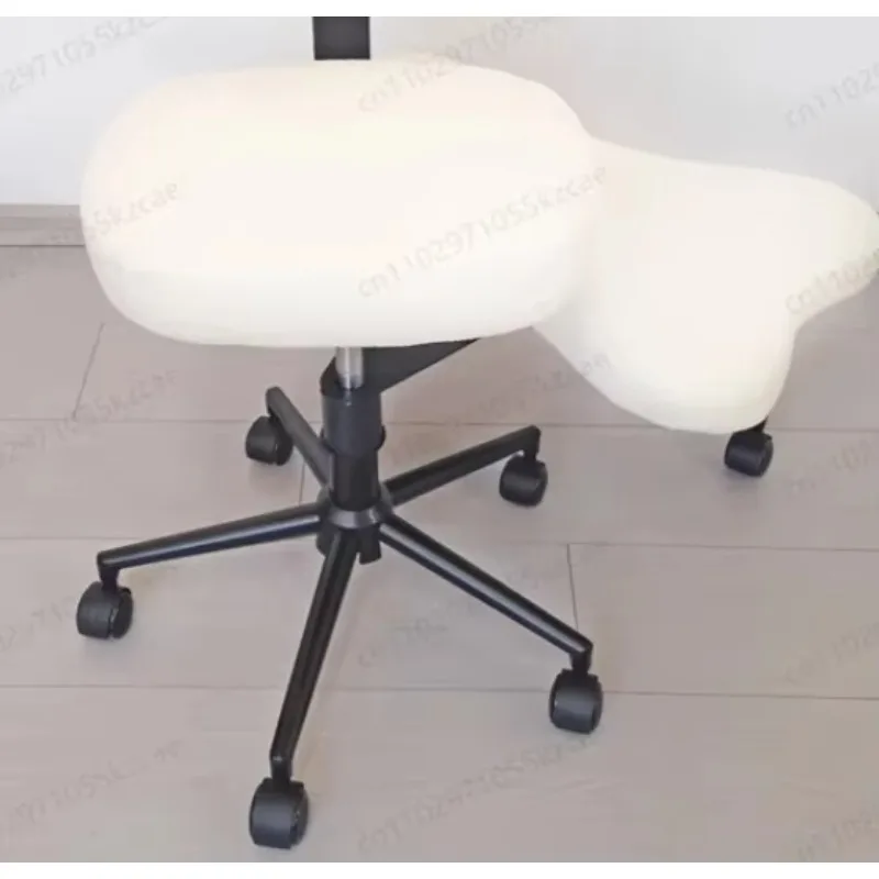 Cross Leg Ergonomic Office Chair with Wheels - Height Adjustable Meditation &  Seat with Removable Footrest