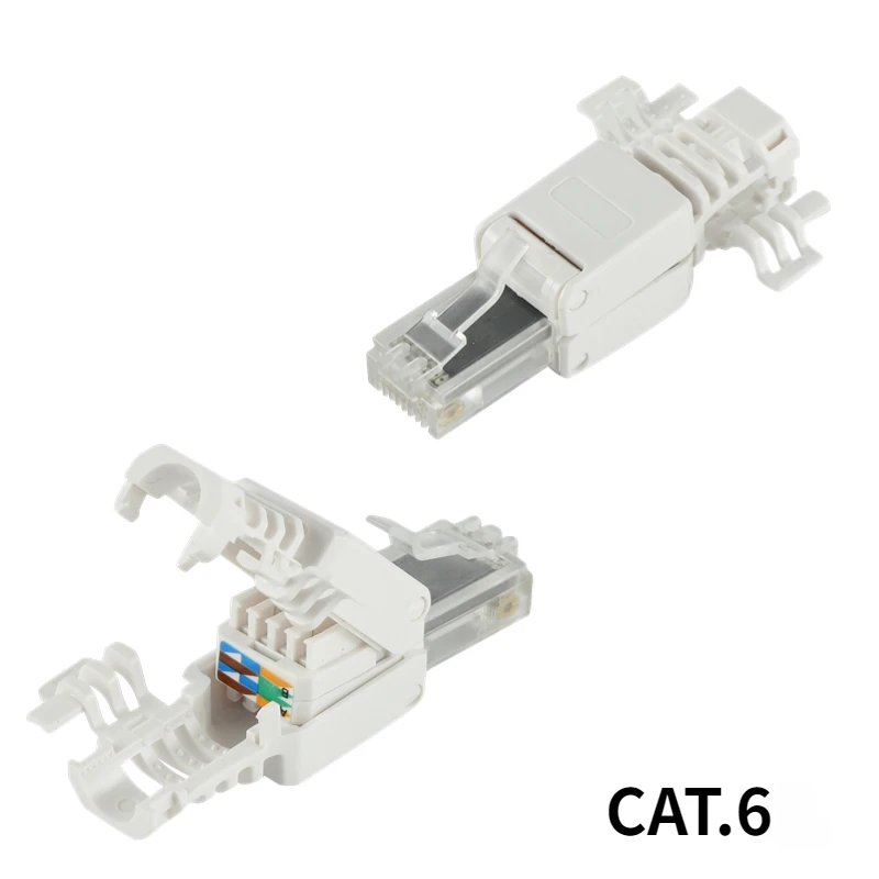 Сетевой кабель RJ45,8P8C Tool free Type CAT.6, CAT.5E, прозрачная головка, перфорированные, категории 6 и супер категории 5 адаптеры