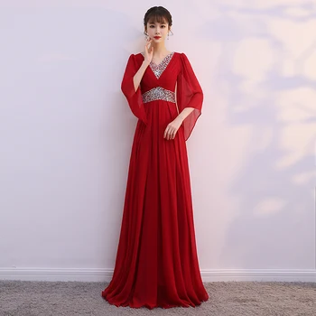 תלבושת הופעה אלגנטית עם חצאית ארוכה לנשים, סגנון חדש, שמלת מ...