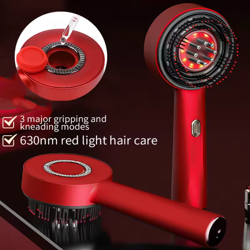 Peigne de massage électrique à thérapie par lumière rouge 630nm pour cuir chevelu