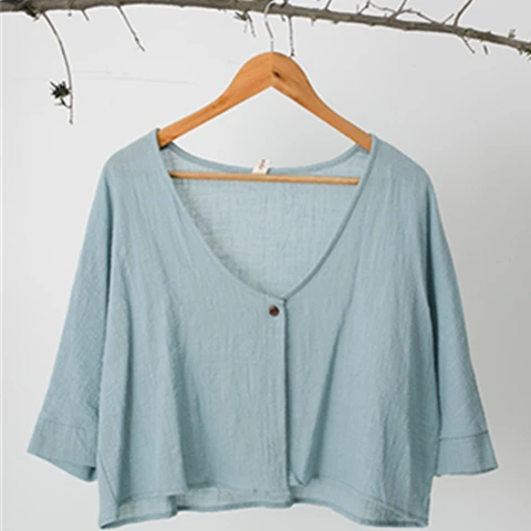 الرجعية اليابانية القطن الكتان الصغيرة awl الفنية تنوعا المرأة واقية من الشمس مكيف الهواء irt ort ملابس خارجية