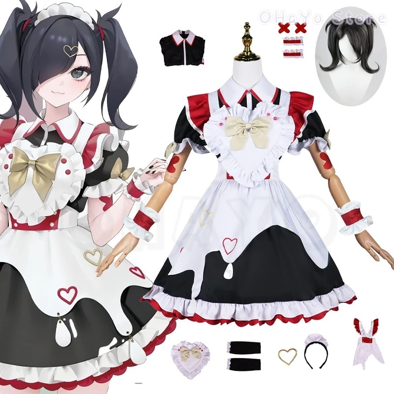 Needy Girl Overdose Abyss KAngel Ame Chan Cosplay Costume Wig New Maid Suit Party Clothes Halloween Women Cute Sexy Dress