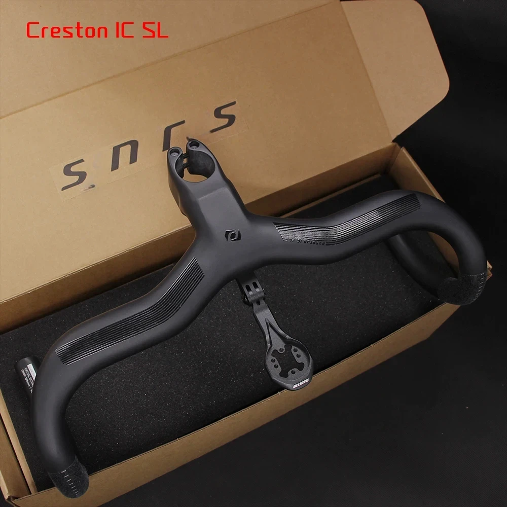 

Syn Creston IC SL Carbon Handlebar Internal Routing Road Bicycle HandleBar Di2 Matte Black Integrated Cockpit With mount